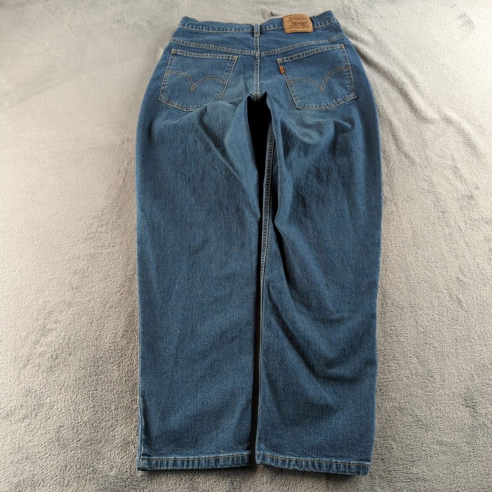 Vintage Y2K Levis Orange Tab Jeans Youth 16 Blue Wide Baggy Skater‎ Grunge